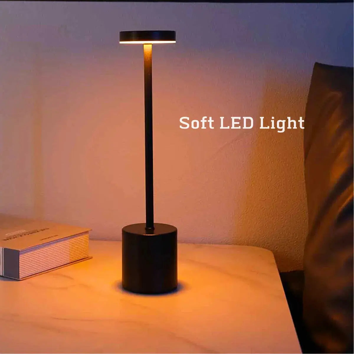 LED Rechargeable, Touch, Metal Table Lamp Bedroom, Living Room,  Creative Ambient Light. Indoor Decoration MERRYHOME Merryhome Official Store