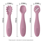 3PCS Cute Baby Learning Spoons Utensils Set Newborn Feeding Spoon Set Toddler Scoop Weaning Cutlery Children‘s Tablewar