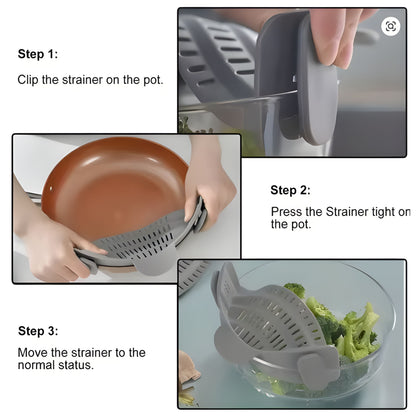 1 Pc Silicone Clip-On Strainer for Pots