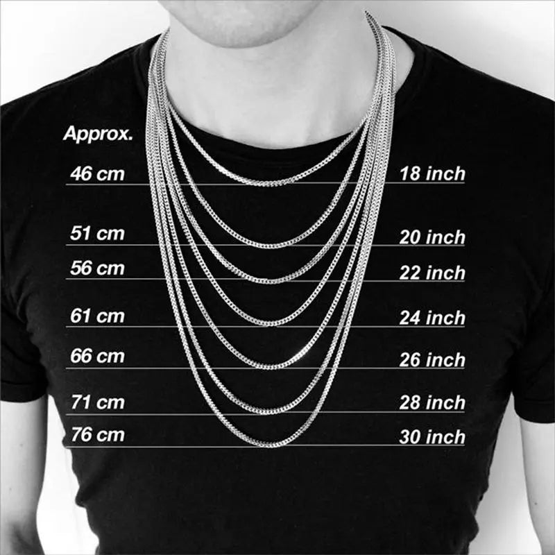 Collar de Cadena Cubana Vnox para Hombre Mujer, Punk Básico de Acero Inoxidable