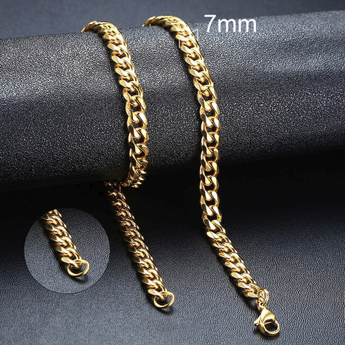 Vnox Cuban Chain Necklace For Men Women, Basic Punk Stainless Steel