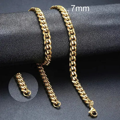 Vnox Cuban Chain Necklace For Men Women, Basic Punk Stainless Steel