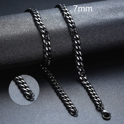 Vnox Cuban Chain Necklace For Men Women, Basic Punk Stainless Steel