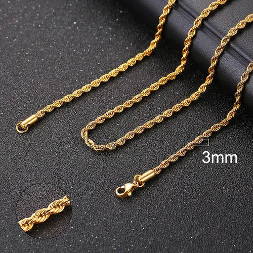 Collar de Cadena Cubana Vnox para Hombre Mujer, Punk Básico de Acero Inoxidable