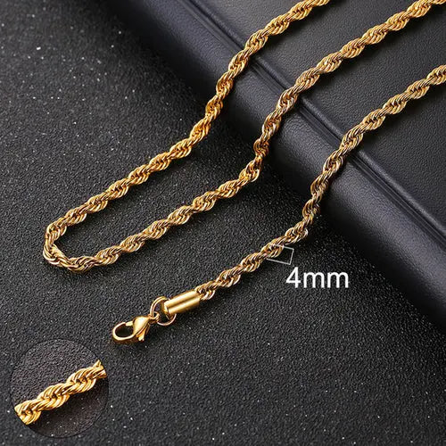 Collar de Cadena Cubana Vnox para Hombre Mujer, Punk Básico de Acero Inoxidable