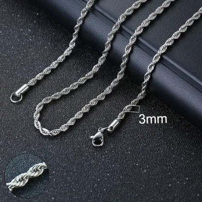 Vnox Cuban Chain Necklace For Men Women, Basic Punk Stainless Steel