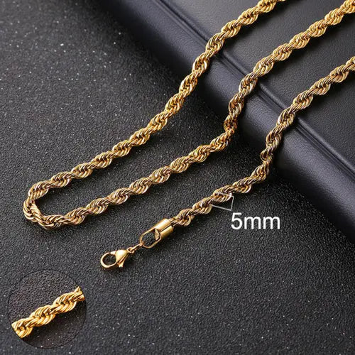 Collar de Cadena Cubana Vnox para Hombre Mujer, Punk Básico de Acero Inoxidable