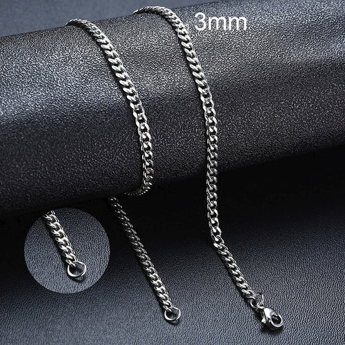 Vnox Cuban Chain Necklace For Men Women, Basic Punk Stainless Steel