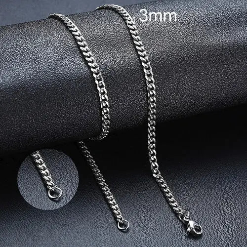 Vnox Cuban Chain Necklace For Men Women, Basic Punk Stainless Steel
