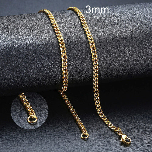 Vnox Cuban Chain Necklace For Men Women, Basic Punk Stainless Steel