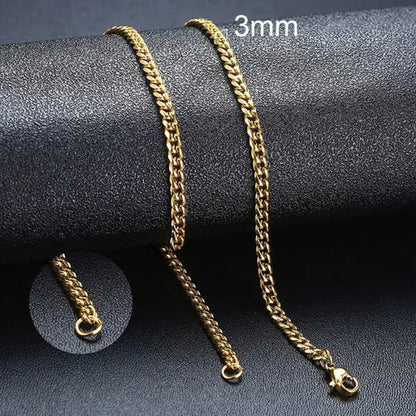 Vnox Cuban Chain Necklace For Men Women, Basic Punk Stainless Steel