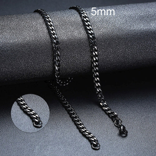 Vnox Cuban Chain Necklace For Men Women, Basic Punk Stainless Steel