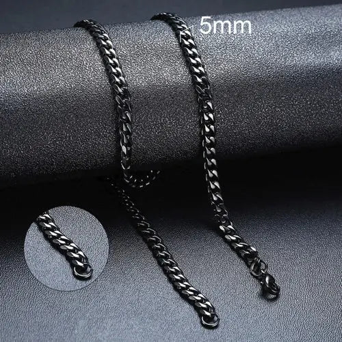 Vnox Cuban Chain Necklace For Men Women, Basic Punk Stainless Steel