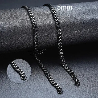 Vnox Cuban Chain Necklace For Men Women, Basic Punk Stainless Steel