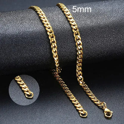 Vnox Cuban Chain Necklace For Men Women, Basic Punk Stainless Steel