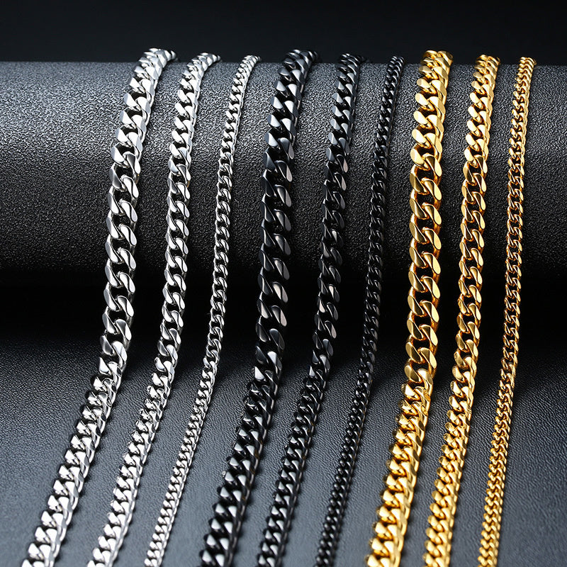 Vnox Cuban Chain Necklace For Men Women, Basic Punk Stainless Steel