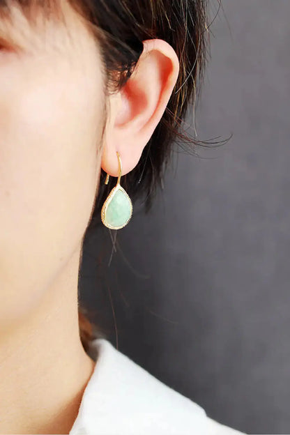 View details for Handmade Natural Stone Teardrop Earrings Handmade Natural Stone Teardrop Earrings