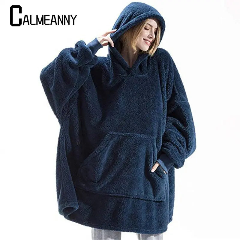 Suéter con capucha simple de ocio para invierno, sudadera con capucha cálida y gruesa para mujer