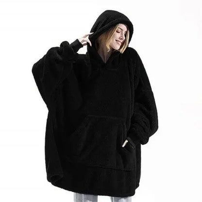 Winter Fashion Leisure Simple Hooded Sweater Warm Thick Hoodie Women