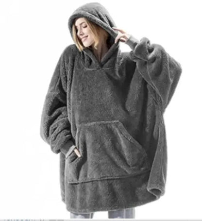 Winter Fashion Leisure Simple Hooded Sweater Warm Thick Hoodie Women