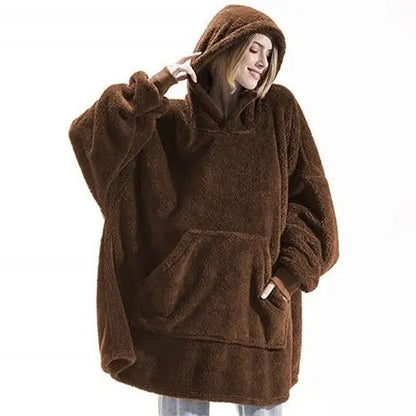 Winter Fashion Leisure Simple Hooded Sweater Warm Thick Hoodie Women