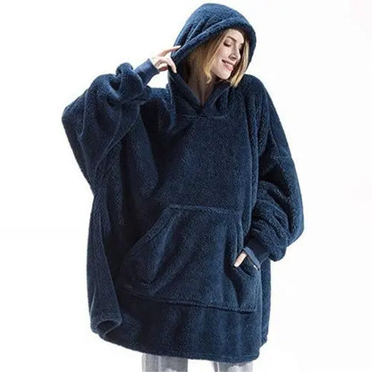 Winter Fashion Leisure Simple Hooded Sweater Warm Thick Hoodie Women