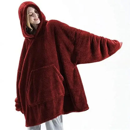Winter Fashion Leisure Simple Hooded Sweater Warm Thick Hoodie Women