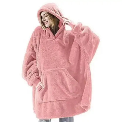 Winter Fashion Leisure Simple Hooded Sweater Warm Thick Hoodie Women