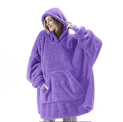 Winter Fashion Leisure Simple Hooded Sweater Warm Thick Hoodie Women