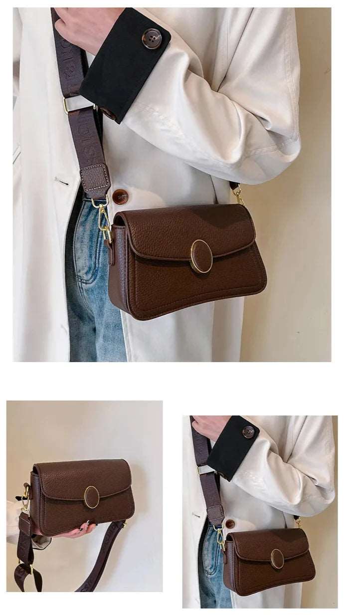 Women's Small Wide Shoulder Strap Shoulder Bag HAODI Fashion Store