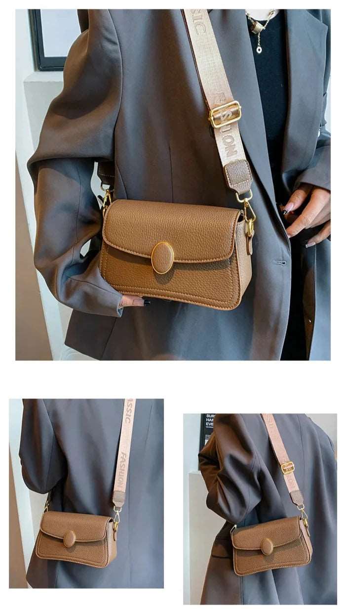 Women's Small Wide Shoulder Strap Shoulder Bag HAODI Fashion Store
