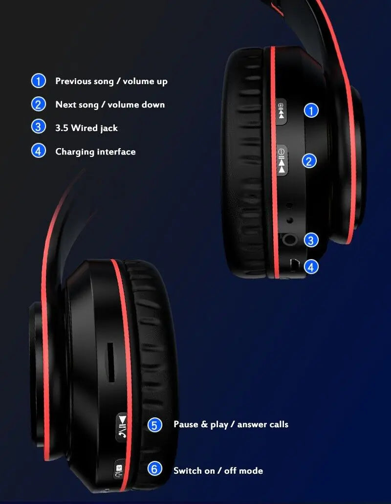 Super Bass Wireless Bluetooth Headphones Mais Mais Store