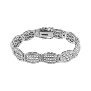 View details for .925 Sterling Silver 3.0 Cttw Prong Set Diamond Art Deco Style Tennis Bracelet (I-J Color, I2-I3 Clarity) - 7.25"