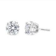 .925 Sterling Silver 1/2 Cttw Miracle Set Princess-cut Diamond Solitaire Stud Earrings (H-I Color, SI2-I1 Clarity)