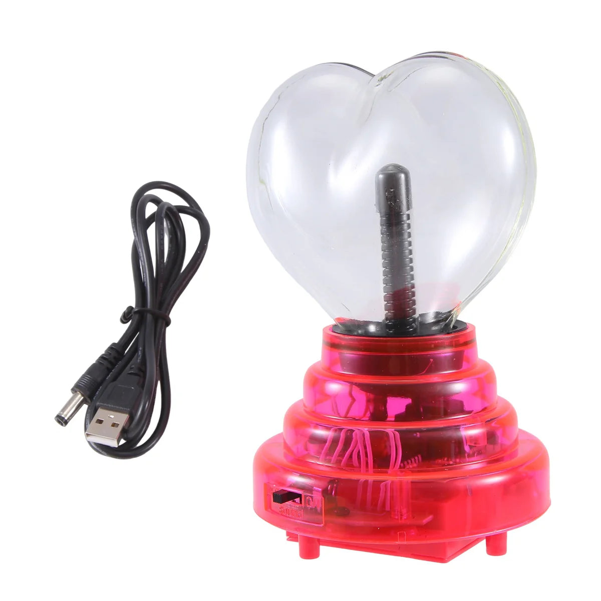 Hot Plasma Ball Heart Shaped Light 4In Touch Activated, Valentine Gift,Usb Cable or Battery Powered,Gifts for Kid and Adults
