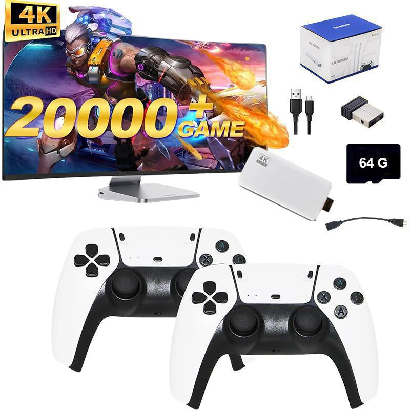 Upgraded Retro Game Stick with 20,000+ Games, 4K Wireless HDMI Output, Plug and Play, Support Including 20+ Emulators