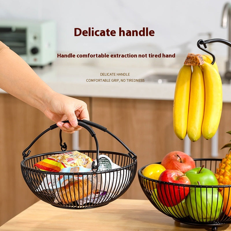 Nordic Portable Fruit Basket Double-layer Snack Storage Rack Detachable