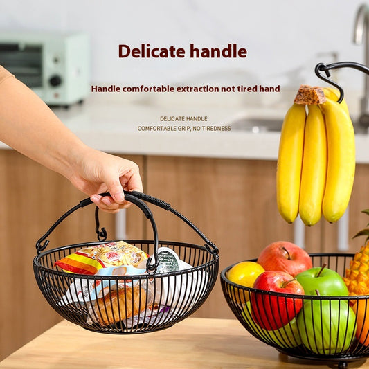 Nordic Portable Fruit Basket Double-layer Snack Storage Rack Detachable