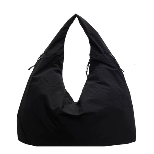 Women'S Solid Color Textured Draped Tote Bag Casual Reusable Canvas Shoulder Bags Large Capacity Shopping Bag All Match Underarm