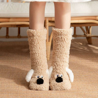 Cute Dog Slipper Socks: Warm, Plush, Non-Slip Women's Winter Socks U-KISS Choice Store