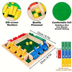 2-In-1 Wooden Dice Game Board, Family Party Fun Board Game, Multi-Color Chessboard Number Game, Ideal for Family Gatherings