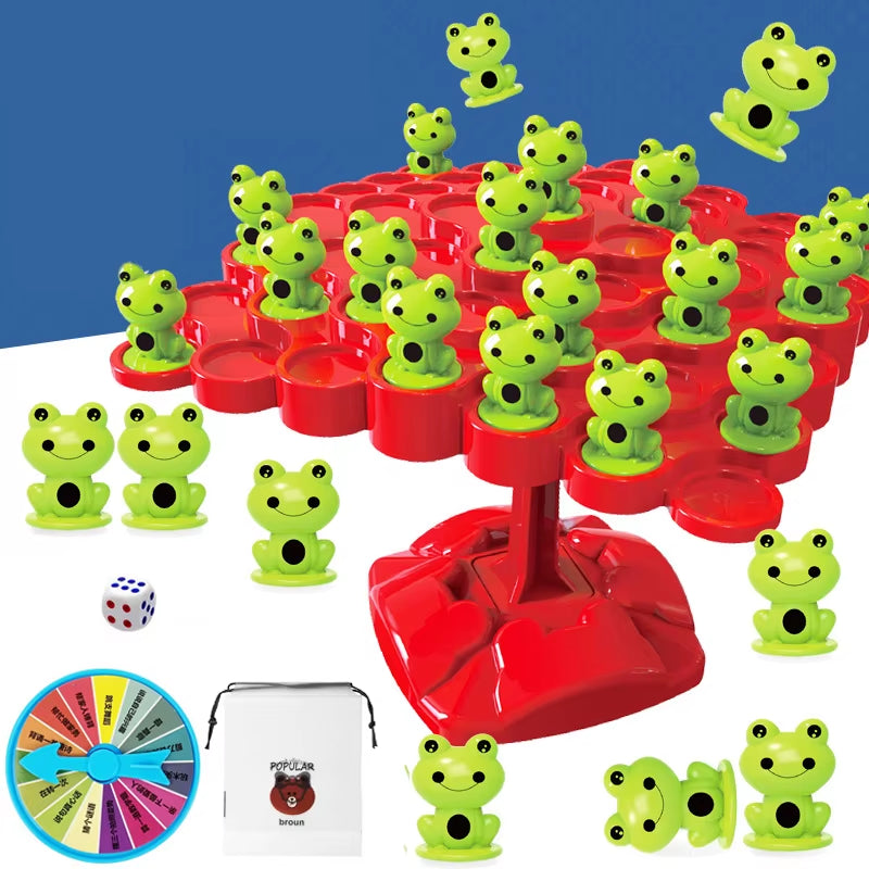 Montessori Math Toy Balancing Board Puzzle for Kids Frog Balance Tree Educational Parent-Child Interaction Tabletop Game Toys