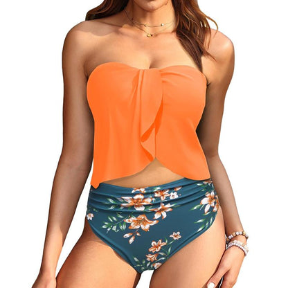 Daci Women Two Piece Tankini Swimsuits - Tummy Control Bathing Suits Bandeau Swim Top with High Waisted Bottom 2025 Dealsforyoudays