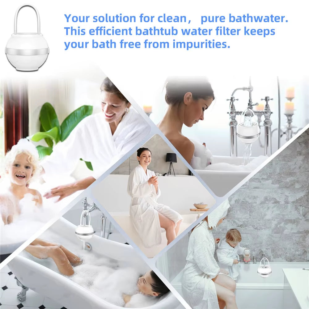 8-Layer Bath Ball Filter Faucet Filter for Bathtub Water Purifier Remove Pollutants Chlorine Fluoride Water Filtration System