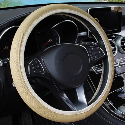 Anti-Slip Car Steering Wheel Cover - Embossed Leather Stone's Store