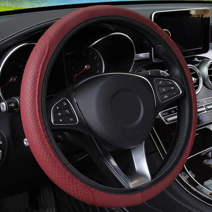 Anti-Slip Car Steering Wheel Cover - Embossed Leather Stone's Store