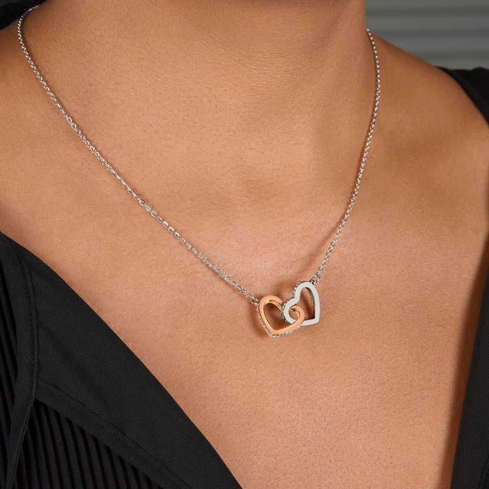 To Mom - No Matter What Happens, - Interlocking Hearts Necklace - From Daughter GiftPalace Store