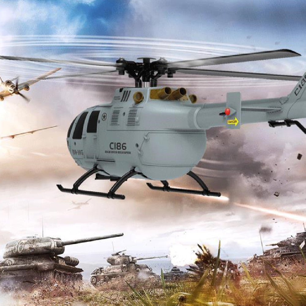 C186 Helicopter BO105 Four Way Single Blade Without Ailerons CJDropshipping