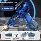 2025 NEW Electric Water Shooter, Water Blaster Swimming Pool Toys for Adults Kids Automatic Blaster with Light 32 FT Long Range Rechargeable Waterproof