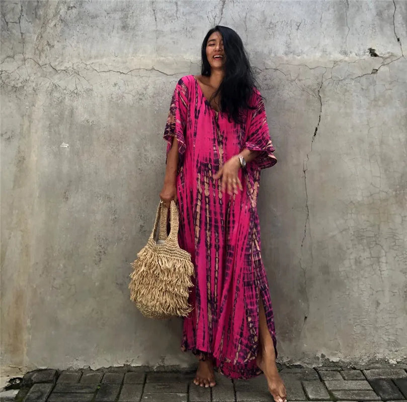 Women'S Beach Kaftan Dresses Half Sleeve Caftan Swimsuit plus Size Bathing Suit Cover Ups